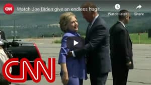Vice President Joe Biden gives Hillary Clinton an awkwardly long hug